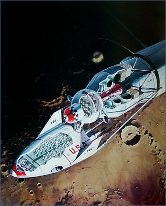 Illustration for article titled Lunar Dreams: 40 Classic Moon Exploration Paintings